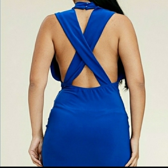 J. ELISE BOUTIQUE NEW TRENDY Black Sleeveless Keyhole Mock Neck Midi Dress - Picture 2 of 3